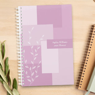 Minimalistischer Rosa-Mauve-Abstrakter-Botanik-Pla Planer