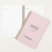 Minimalistischer rosa Monogramm Name 2023 Planer (Anzeige)