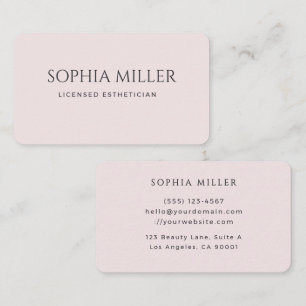 Minimalistischer rosa redaktioneller Schönheitsexp Visitenkarte