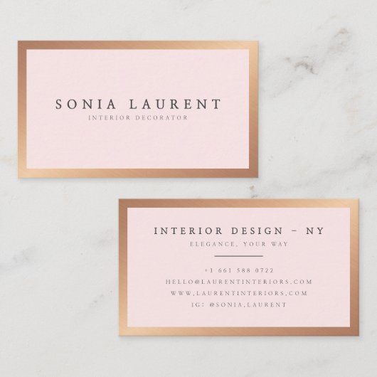 Minimalistischer Rosa-Rosa-Rosa-Rock-Rose Visitenkarte (Vorne/Hinten)