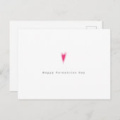Minimalistischer rosa Roter Ditsy Valentinins Herz Postkarte (Vorne/Hinten)