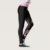 Minimalistischer Rosa Schwarzer Irisierender Drach Leggings (Rechts)