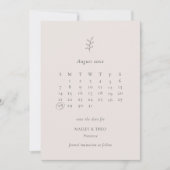 Minimalistischer, rosa Schwarzer Kalender Save the Date (Vorderseite)