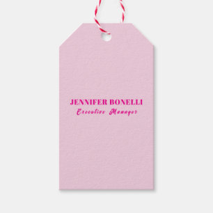 Minimalistischer rosa trendiger personalisierter N Geschenkanhänger