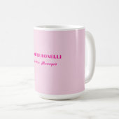 Minimalistischer rosa trendiger personalisierter N Kaffeetasse (VorderseiteRechts)