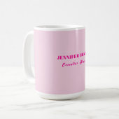 Minimalistischer rosa trendiger personalisierter N Kaffeetasse (Vorderseite Links)