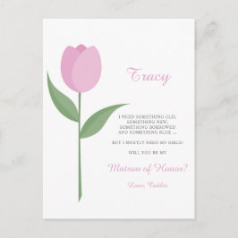 Minimalistischer rosa Tulip für die Vortragende de Postkarte