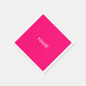 Minimalistischer, rosafarbener Fuchsiatext individ Serviette (Ecke)