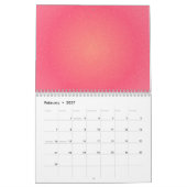 Minimalistischer rosafarbener Wandkalender (Feb 2027)
