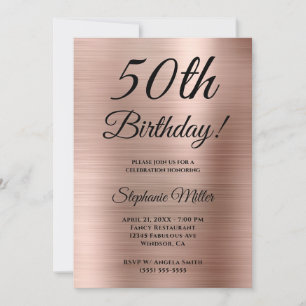 Minimalistischer Roségold-Folien-Geburtstag Einladung