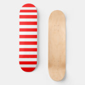 Minimalistischer Rot- und Weißstreifen Skateboard (Vorderseite)
