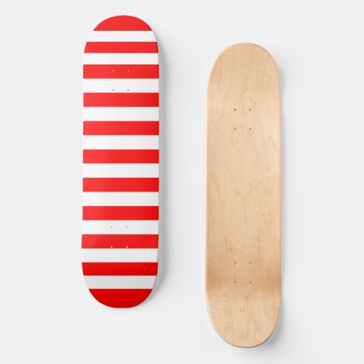 Minimalistischer Rot- und Weißstreifen Skateboard (Vorderseite)