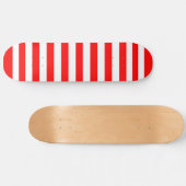 Minimalistischer Rot- und Weißstreifen Skateboard (Horizontal)