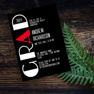 Minimalistischer, roter Abschluss schwarz Ankündigung