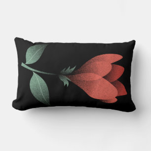 Minimalistischer roter Blumen-Kunstprint mit schwa Lendenkissen