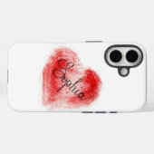 Minimalistischer roter Herzname Sophia iPhone 16 H Case-Mate iPhone Hülle (Rückseite (Horizontal))