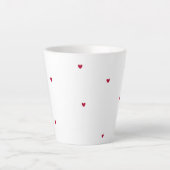 Minimalistischer roter Herzschlag Milchtasse (Vorderseite)