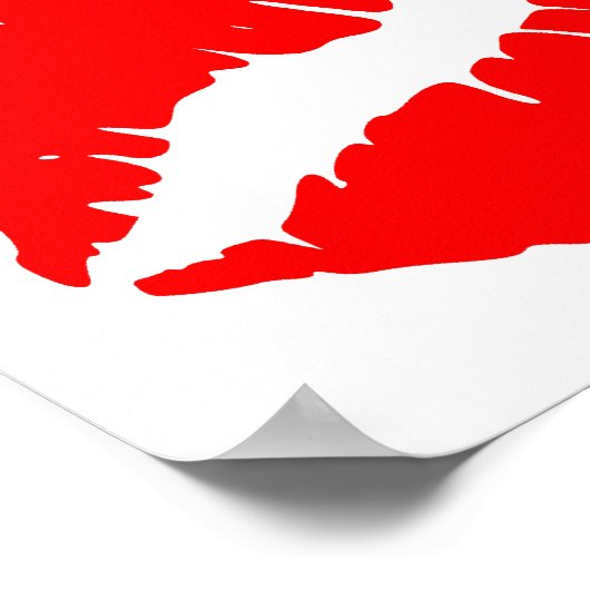 Minimalistischer Roter Kuss Poster (Ecke)