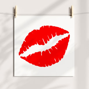 Minimalistischer Roter Kuss Poster
