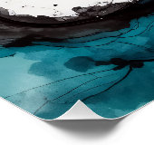 Minimalistischer roter Mohn-Tinten-Kunst-Druck Poster (Ecke)
