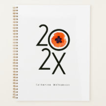 Minimalistischer roter orangefarbener Mohn persona
