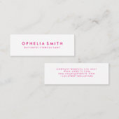 Minimalistischer, roter Text Mini Visitenkarte (Vorne/Hinten)