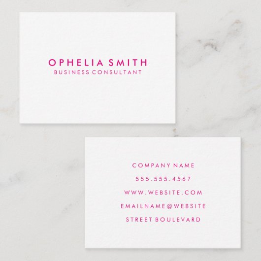 Minimalistischer, roter Text Visitenkarte (Vorne/Hinten)