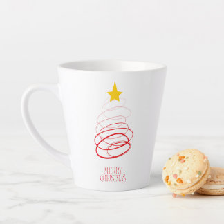 Minimalistischer roter Weihnachtsbaum-Mug – Frohe Milchtasse