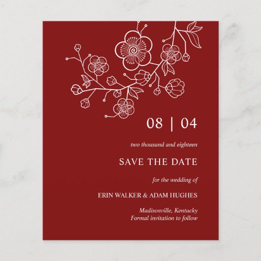 Minimalistischer Rotkrebserbischof Save the Date (Vorderseite)