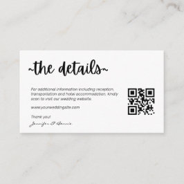 Minimalistischer RSVP für moderne Hochzeiten - Det Begleitkarte