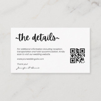 Minimalistischer RSVP für moderne Hochzeiten - Det Begleitkarte