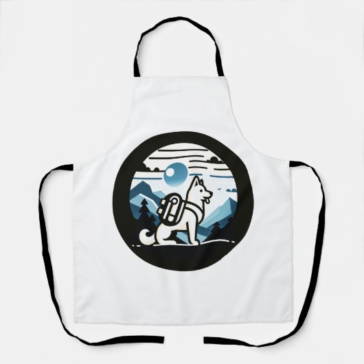 Minimalistischer Rückpackhund Landschaftlich Natur Schürze (Vorderseite)