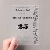 Minimalistischer Ruhestand modern schwarz Acryleinladungen (Insitu (Handheld))