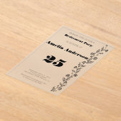 Minimalistischer Ruhestand modern schwarz Acryleinladungen (Ablage )