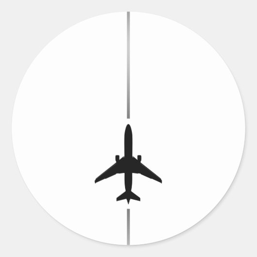 Minimalistischer Rundaufkleber für den Luftverkehr Runder Aufkleber (Vorderseite)