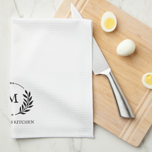 Minimalistischer rustikaler botanischer Monogramm- Geschirrtuch (Viertel Falte)