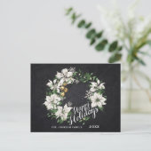 Minimalistischer rustikaler froher Weihnachtsgruß Postkarte (Stehend Vorderseite)