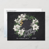 Minimalistischer rustikaler froher Weihnachtsgruß Postkarte (Vorne/Hinten)