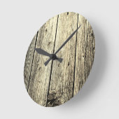 Minimalistischer Rustikaler, gewitterter Stallholz Runde Wanduhr (Winkel)