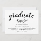 Minimalistischer Rustikaler Leaf-Graduate-Script-A Einladung (Vorderseite)