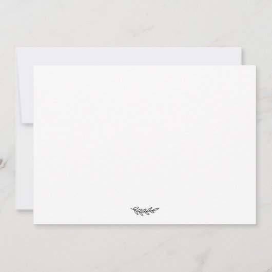 Minimalistischer Rustikaler Leaf-Graduate-Script-A Einladung (Rückseite)