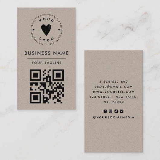 Minimalistischer Rusty Kraft Fügen Sie Ihren eigen Visitenkarte (Vorne/Hinten)