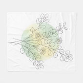 Minimalistischer Salbei-Blumen-Eukalyptus-Gänseblü Fleecedecke (Vorderseite (Horizontal))