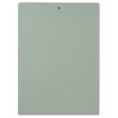 Minimalistischer Salbei-Matcha-Grün-Monogramm Klemmbrett (Rückseite)