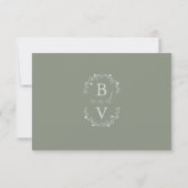 Minimalistischer Salbeigrüner Botanischer Kranz (Rückseite)