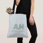 Minimalistischer Salbeigrüner Geometrischer Benutz Tasche (Von Nahem)