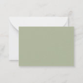 Minimalistischer Salbeigrüner Rand Moderner Monogr Mitteilungskarte (Rückseite)