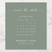 Minimalistischer Saldenkalender Save the Date Weinetikett (Einzelnes Label)