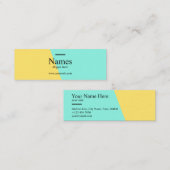 Minimalistischer sauberer aquamariner mini visitenkarte (Vorne/Hinten)