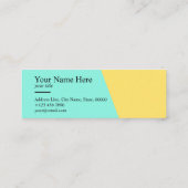 Minimalistischer sauberer aquamariner mini visitenkarte (Rückseite)